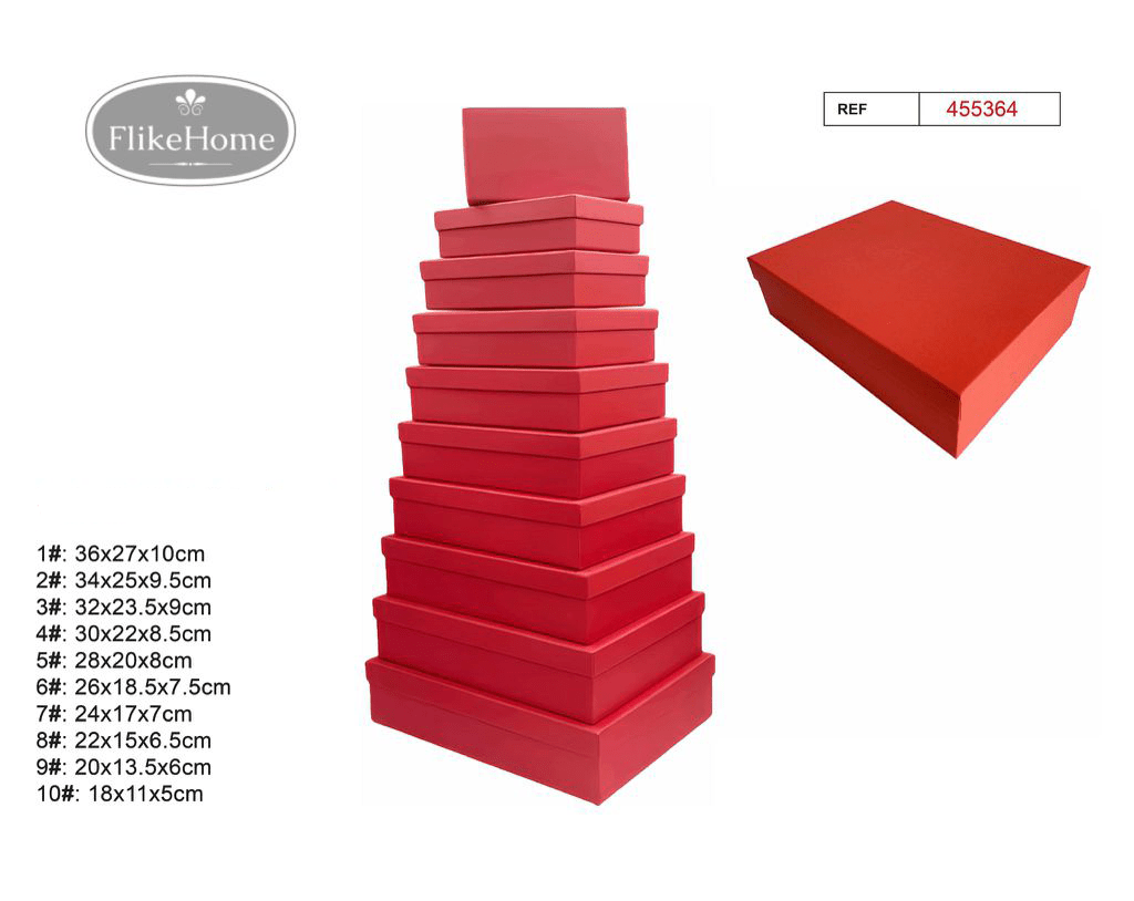 Set 10 Cajas de Cartón Lisas (VARIOS COLORES DISPONIBLES) - FlikeHome - Caja Regalo - 455364X1 - Caja regalo - 