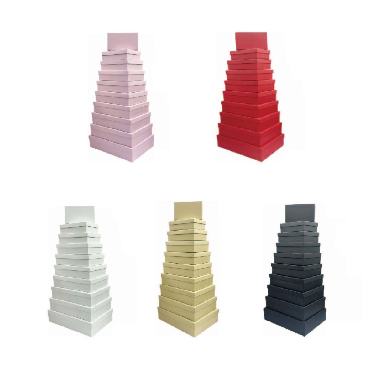 Set 10 Cajas de Cartón Lisas (VARIOS COLORES DISPONIBLES) - FlikeHome - Caja Regalo - 455333X1 - Caja regalo - 