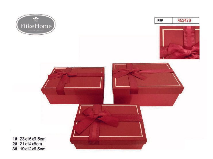 Set 3 Cajas de Cartón (VARIOS COLORES DISPONIBLES) - Pack 3 Sets - FlikeHome - Caja Regalo - 453483X1 - Caja regalo - 