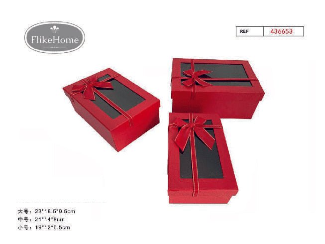 Set 3 Cajas de Cartón (VARIOS COLORES DISPONIBLES) - Pack 3 Sets - FlikeHome - Caja Regalo - 436653X1 - Caja regalo - 