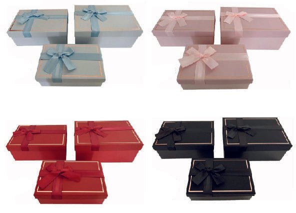 Set 3 Cajas de Cartón (VARIOS COLORES DISPONIBLES) - Pack 3 Sets - FlikeHome - Caja Regalo - 453483X1 - Caja regalo - 