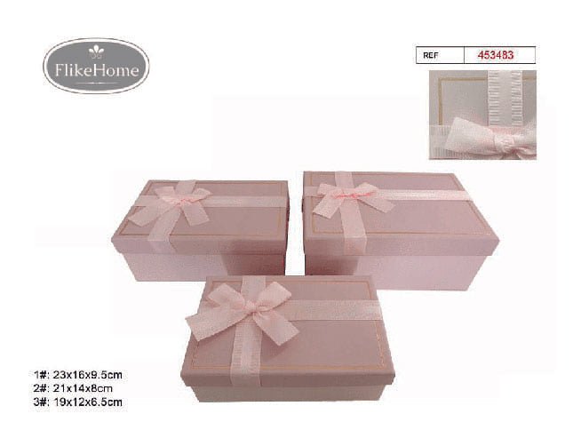 Set 3 Cajas de Cartón (VARIOS COLORES DISPONIBLES) - Pack 3 Sets - FlikeHome - Caja Regalo - 453483X1 - Caja regalo - 