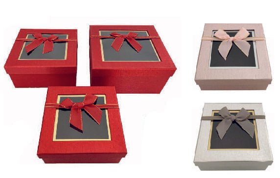 Set 3 Cajas de Cartón (VARIOS COLORES DISPONIBLES) - Pack 3 Sets - FlikeHome - Caja Regalo - 453667X1 - Caja regalo - 