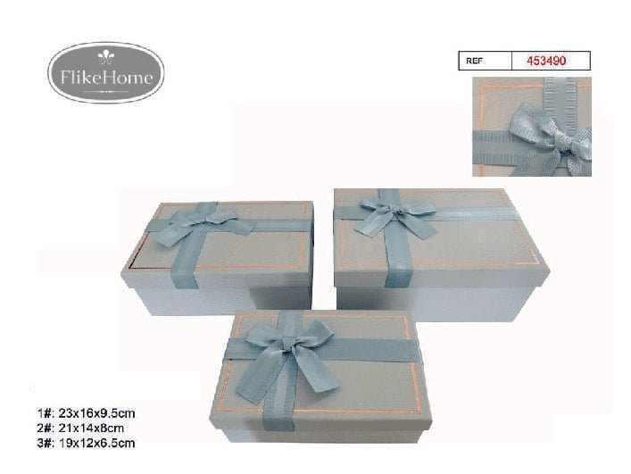 Set 3 Cajas de Cartón (VARIOS COLORES DISPONIBLES) - Pack 3 Sets - FlikeHome - Caja Regalo - 453490X1 - Caja regalo - 