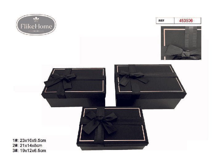 Set 3 Cajas de Cartón (VARIOS COLORES DISPONIBLES) - Pack 3 Sets - FlikeHome - Caja Regalo - 453506X1 - Caja regalo - 