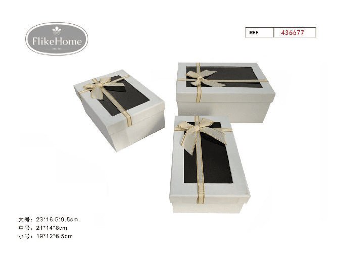 Set 3 Cajas de Cartón (VARIOS COLORES DISPONIBLES) - Pack 3 Sets - FlikeHome - Caja Regalo - 436677X1 - Caja regalo - 