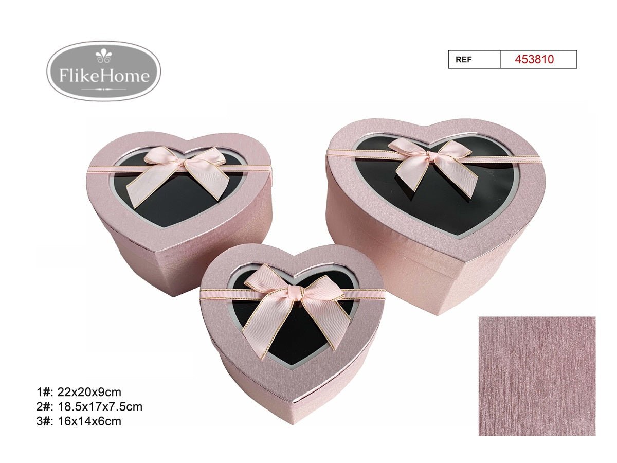 Set 3 Cajas de Cartón (VARIOS COLORES DISPONIBLES) - Pack 4 Sets - FlikeHome - Caja Regalo - 453810X1 - Caja regalo - 